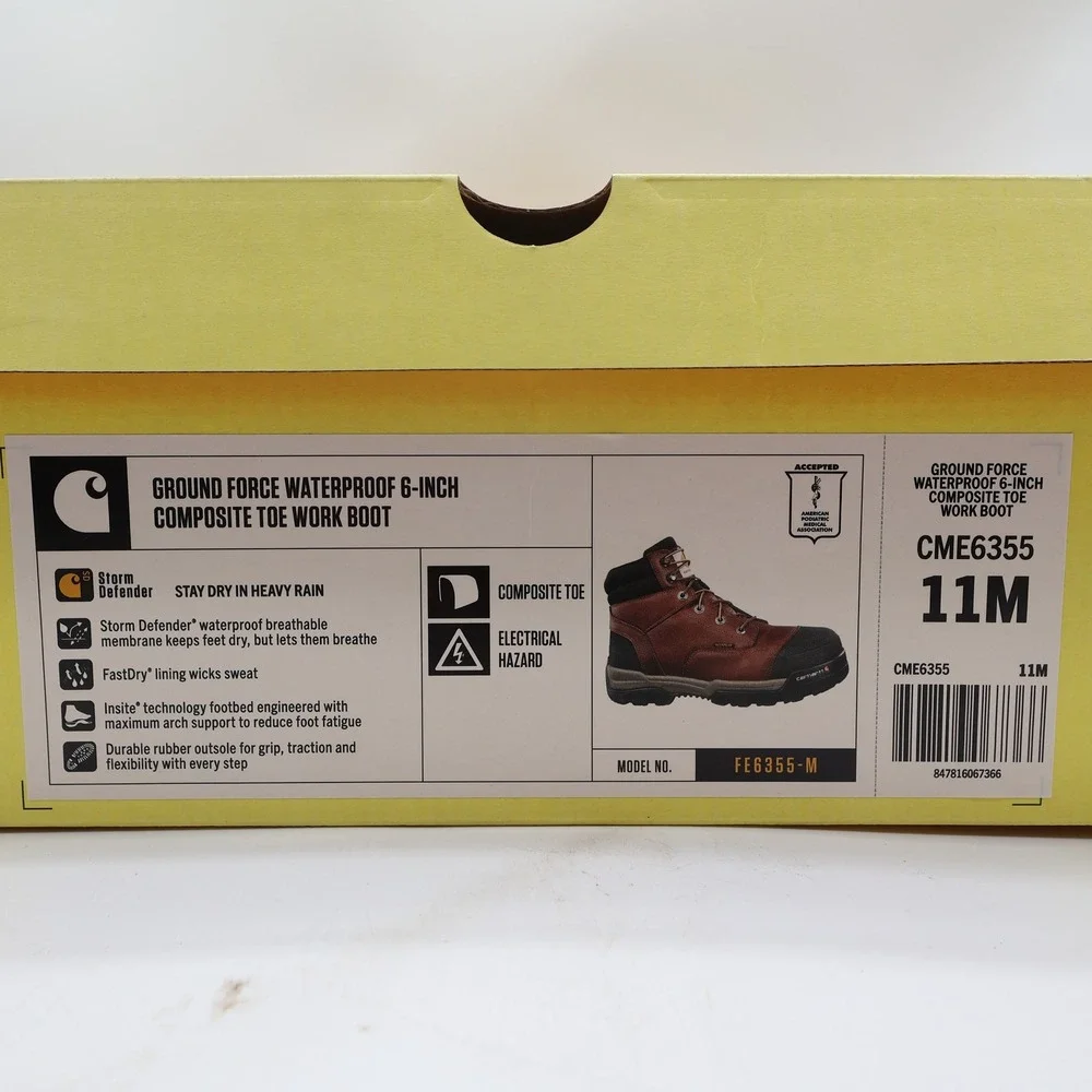 Carhartt Work Boots Mens 11 M Ground Force Waterproof Composite Toe CME6355
